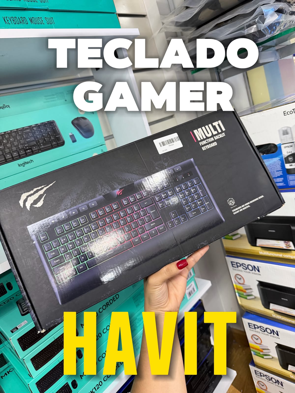 TECLADO HAVIT PA225 RGB GAMER ALÁMBRICO